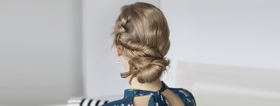fishtail braided chignon bun